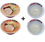 Chicago Ramen Starter Kit 2 servings of ramen(Red Miso, White Miso) and 2 bowls